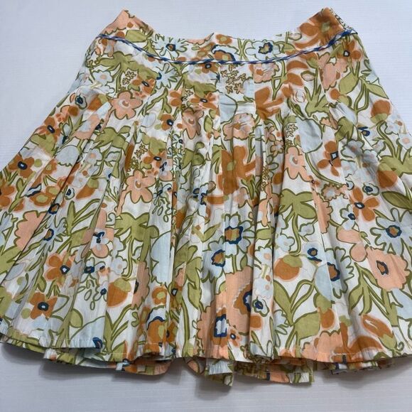 Cleobella Nora Retro Floral Pleated Mini Skirt Size Small Medium See Measurement - Picture 4 of 8